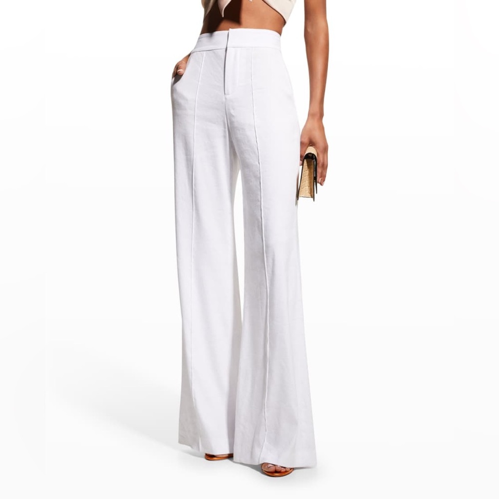 Alice & Olivia Dylan Wide Leg Linen Pants